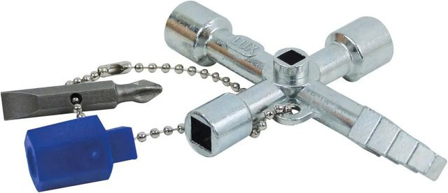 LUX-TOOLS Schaltschrankschlüssel aus Stahl in Silber mit 1/4 Zoll Aufnahme - Bild 1