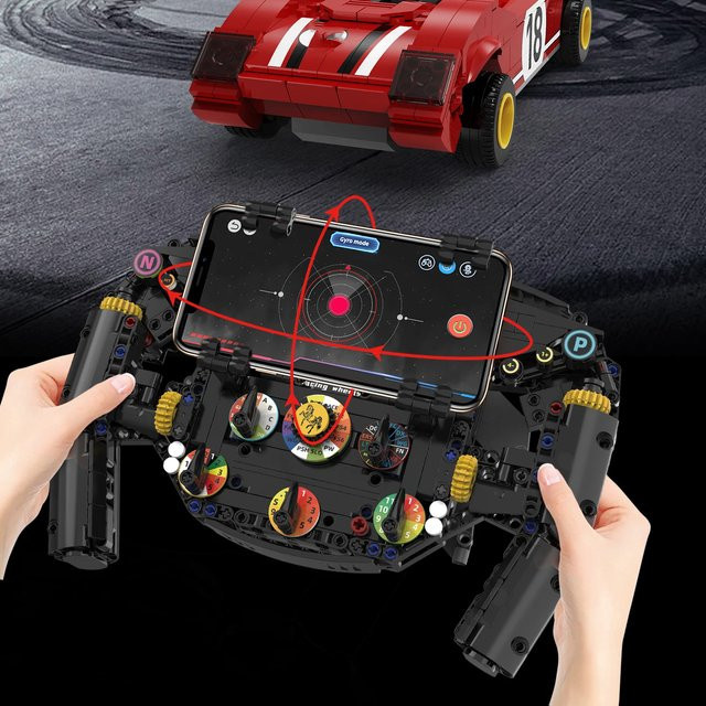 wishiot Kreative Auto Lenkrad Modell Baustein, mit Telefon Halter - Bild 1