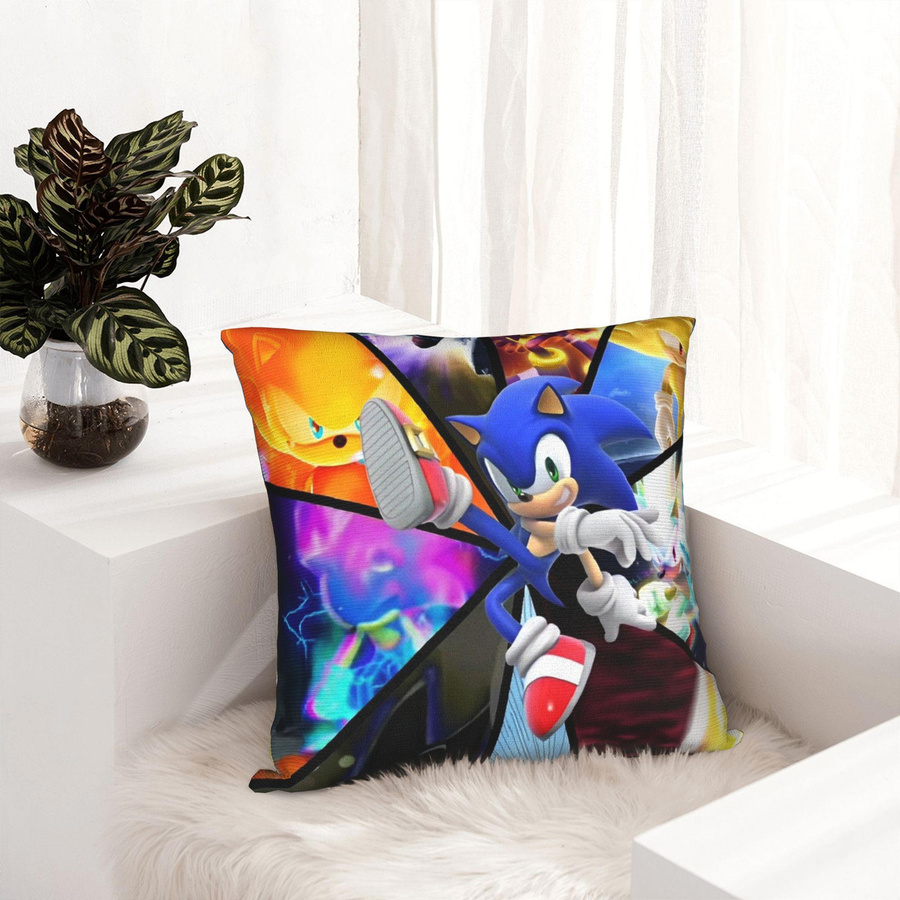 Dekorative Kissenbezüge mit Cartoon S-Sonic Motiv von Colorbobble Home in Multicolor, quadratisch, 45 x 45 cm - Bild 2