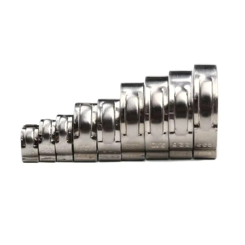 YISEONG Einohr-Schlauchschellen Set aus 304 Edelstahl in Silber, 45 Stück, Durchmesser: 5,8–23,5 mm - Bild 2