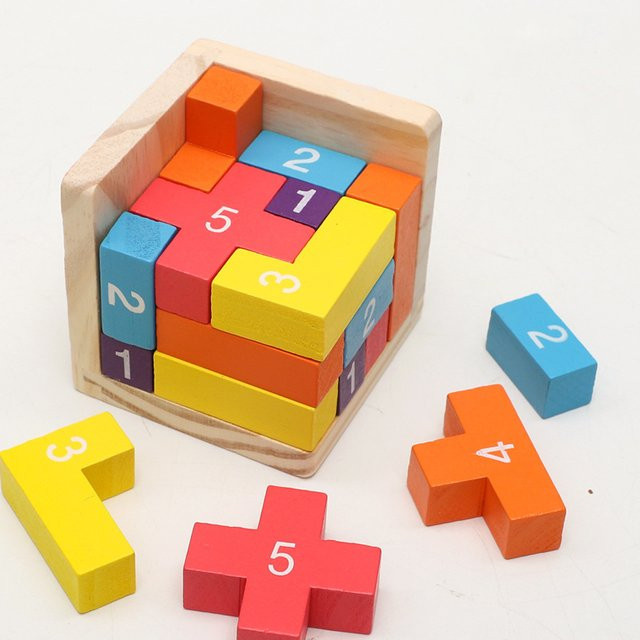Luban Schlosswürfel 3D-Puzzlespielzeug, Holz, Bunt / Mehrfarbig - Bild 1