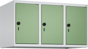 C+P Aufsatzschrank 7035/6011 mit 3 Abteilen und Sicherheits-Drehriegel, B/T/H: 50 x 90 x 50 cm, Lichtgrau/Resedagrün - Bild 1
