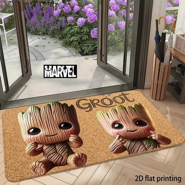 Beast Kingdom Marvel Groot Eingangsmatte, Schmutzabweisend und Schnelltrocknend, B/T: 60 x 60 cm, Multicolour - Bild 1