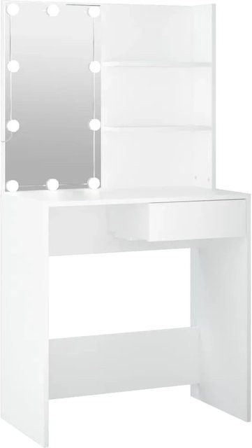 vidaXL Schminktisch Hollywood LED Weiß B/T/H: 74,5 x 40 x 141 cm - Bild 1