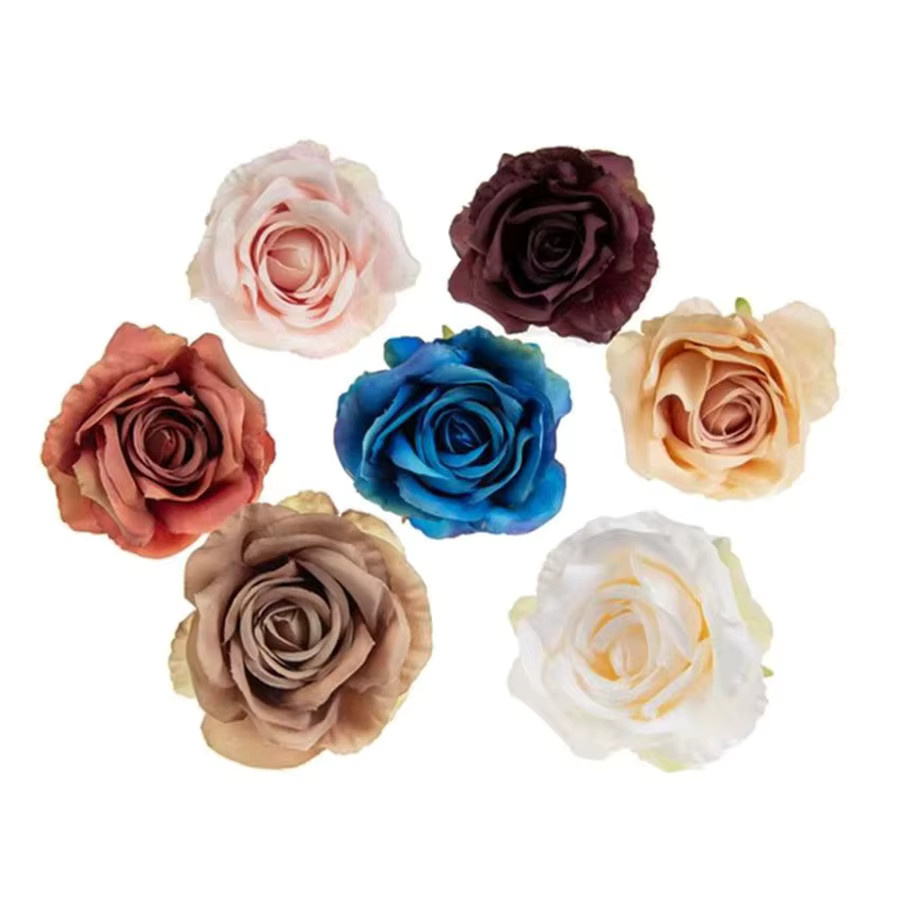 Künstliche Seidenrosen als Clip-Blumen für Brautaccessoires, Hochzeitsdeko und Tischdekoration in Rot, Lila und Mehrfarbig - Bild 5