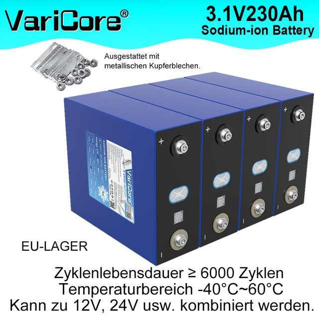 VariCore Natrium-Ionen-Batterie-Pack 3.1V 230Ah in Blau für Solar-Speicher, Wohnmobil und Elektrofahrzeuge - Bild 1