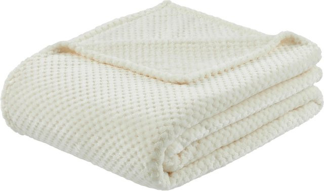 Mömax Kuscheldecke Lars in Beige und Weiß, Fluffy Jacquard, B/B: 140 x 180 cm - Bild 1