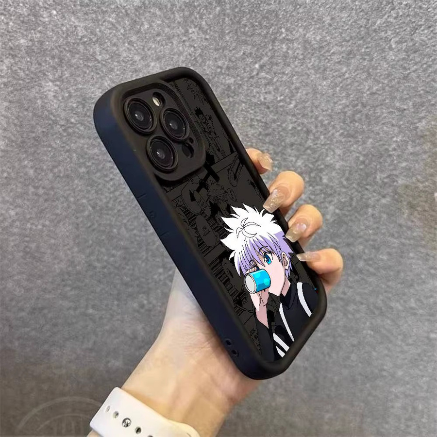 Stoßfeste Silikon-Handyhülle mit Anime Killua Hunter X Hunter Design für Apple iPhone 11 bis 17 Pro Max in Schwarz - Bild 3