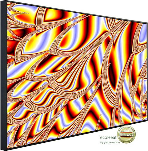 papermoon EcoHeat Infrarotheizung Psychedelischer Regenbogenwirbel in Bunt mit Matt-Effekt, App-Steuerung und Überhitzungsschutz - Bild 1