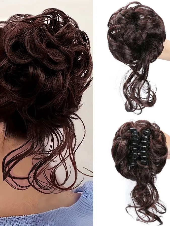 Lansa Synthetischer Chignon Messy Bun Claw Clip-in-Haarteil, Damen - Bild 6