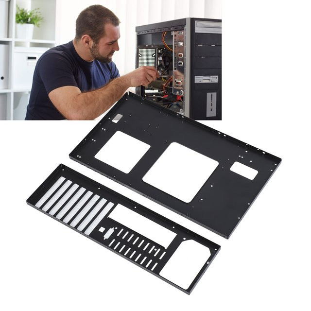 Qiilu DIY Computer Open Chassis Rahmen aus Stahl in Schwarz für Micro ATX Motherboards - Bild 1