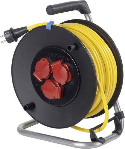AS Schwabe Kabeltrommel 25m Gelb mit Schutzkontakt-Stecker IP44 - Bild 1