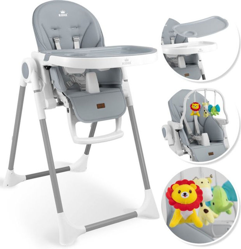 KIDIZ 3in1 Hochstuhl mit Liegefunktion und Spielbügel, höhenverstellbarer Kombihochstuhl für Babys und Kinder, mitwachsender Babyhochsitz von 0 bis 3 Jahren - Bild 2