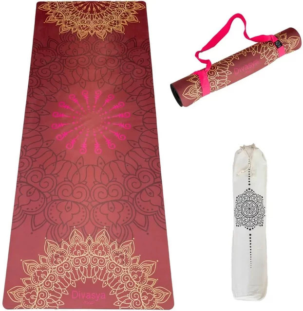 Divasya-Yoga 001 Yoga-Teppich aus recyceltem Mikrofaser in Rot - Bild 1