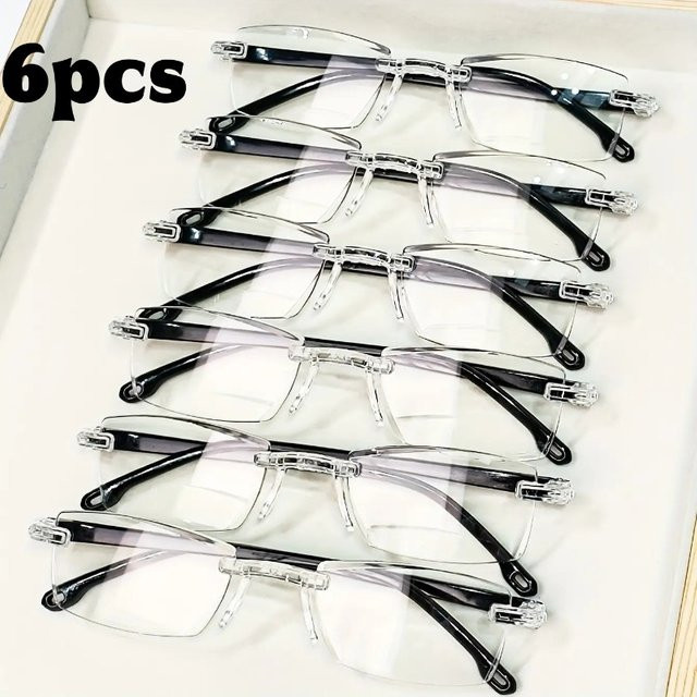 BMAD Lesebrille, randlos, rechteckig, blau, Unisex - Bild 1