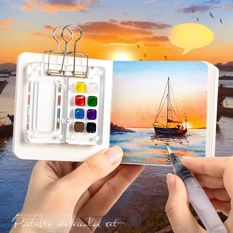 Aquarellfarben-Set mit 12 oder 24 Farben in Multicolour, 5 ml pro Farbe, wasserfeste Kunstpigmente für Malerei und DIY auf Leinwand - Bild 1
