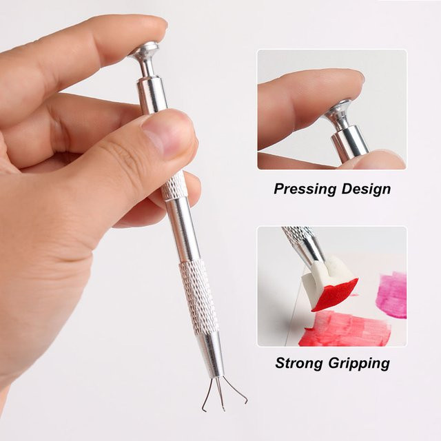 Nagel Schwamm Grabber Werkzeug, Metallic Silbrig, Edelstahl, Unisex - Bild 1