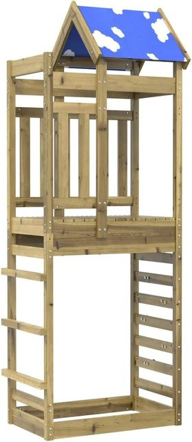 vidaXL Spielturm aus massivem imprägniertem Holz in Braun, H x B x T: 239 x 85 x 52,5 cm - Bild 1