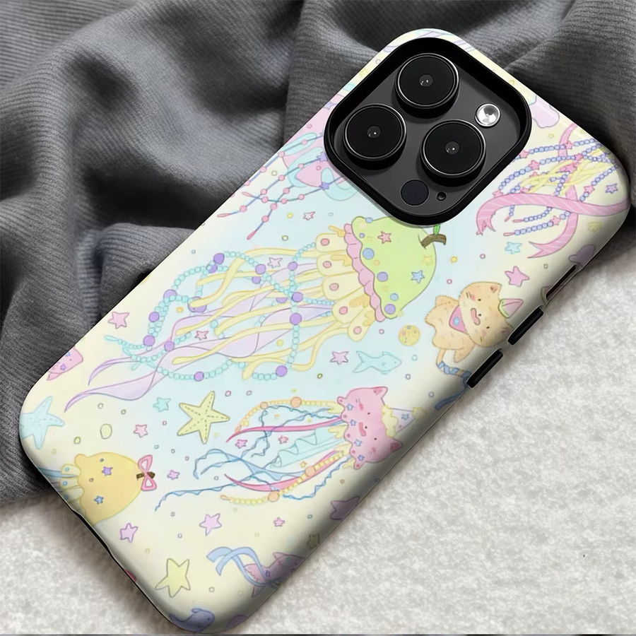 Potdemiel Jellyfish Candy Cloud Handyhülle mit doppelschichtiger Rückseite für iPhone 17 16 15 14 13 Pro Max Plus, Multicolour - Bild 3