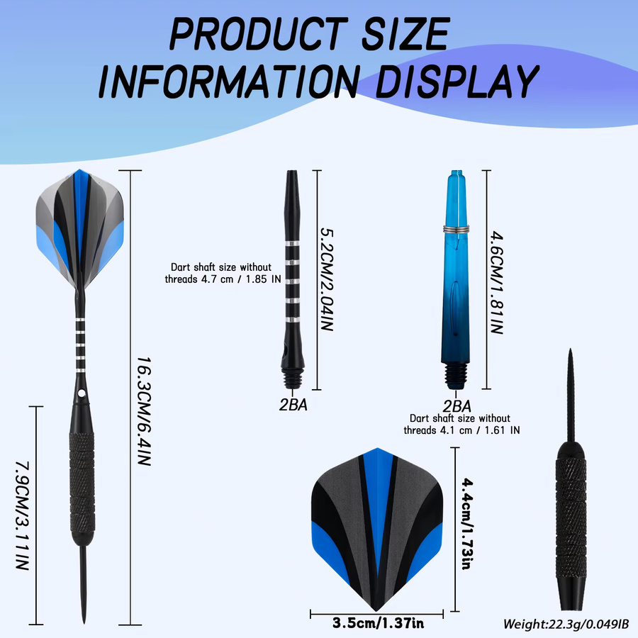 Huanqu Dart-Set, 3-teiliges Set, mit Dartschäften und Dart-Flights - Bild 3