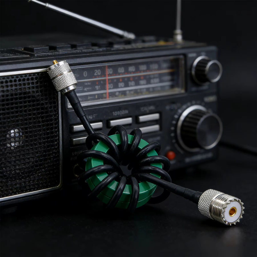 APWIKOGER Kurzwellen-Drosselspule Magnetring 1,8-30 MHz für Hochfrequenz-Radiotests, Schwarz - Bild 3
