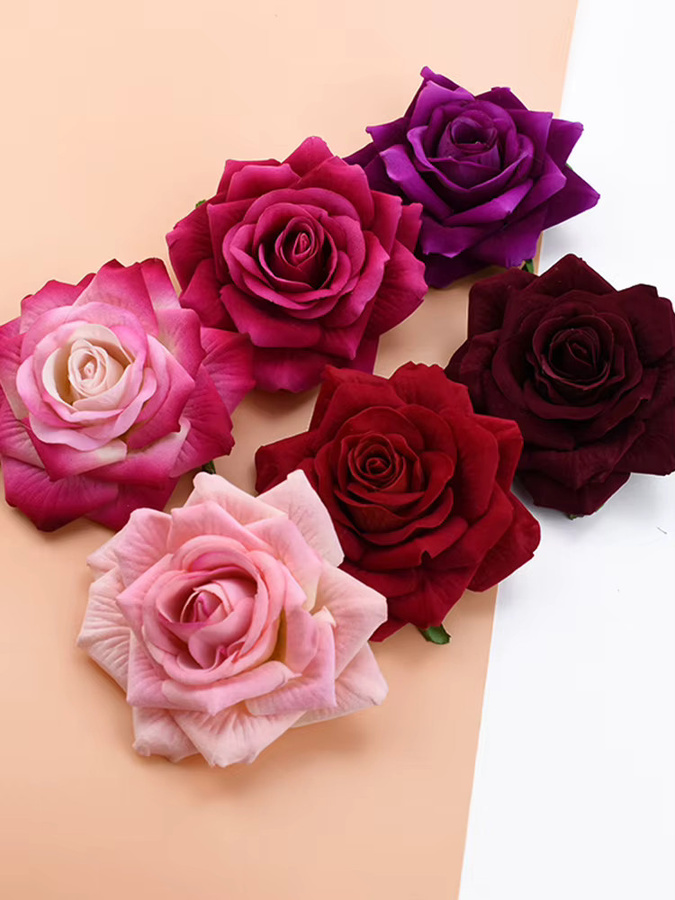 5 oder 10 Stück Künstliche Seidenrosen in Multicolour für Hochzeiten, Scrapbooking und DIY-Dekoration - Bild 6