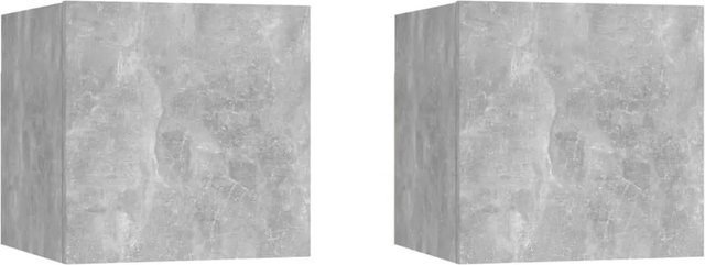 vidaXL Nachttische 2er-Set Betongrau aus Holzwerkstoff B/T/H: 30,5 x 30 x 30 cm - Bild 1