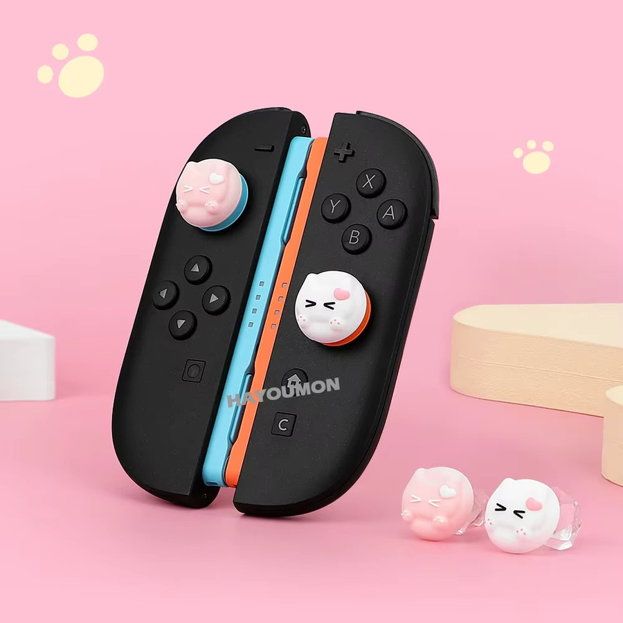 Hayoumon 4er-Set Silikon Joystick-Kappen für Nintendo Switch, Switch Lite, OLED und PS5 Controller in Schwarz - Bild 2
