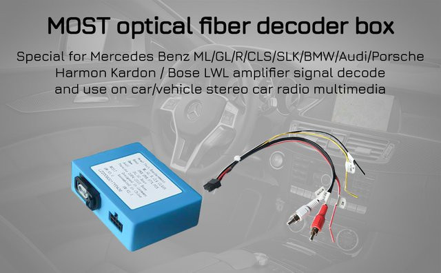 EzoneTronics Glasfaser-Decoder MOST Box mit GPS für Mercedes Benz B200 ML SL SLK R350 C W203 CLK W209 W211 Klasse Auto-Stereo-Radio - Bild 1