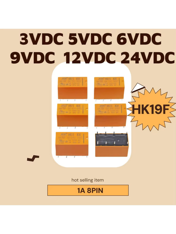 HK19F Relais 8-Pin 1A mit verschiedenen Spannungen 3V 5V 6V 9V 12V 24V - Bild 3