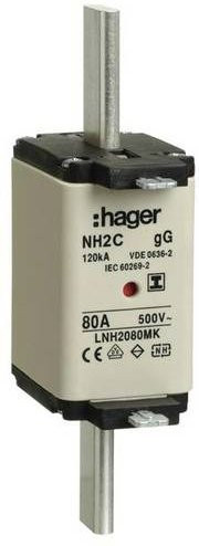 Hager NH-Sicherung LNH2080MK 80A, 3 Stück, Weiß - Bild 1
