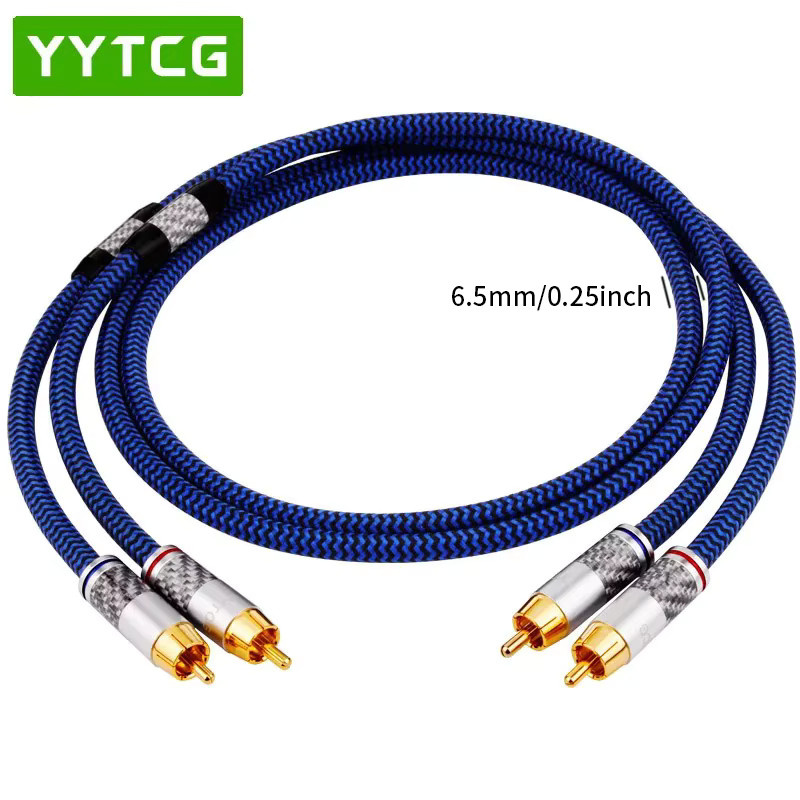 YYTCG RCA-Audiokabel 2 RCA auf 2 RCA Hochleistungs-HIFI-Stereo-Verbindungskabel in Blau - Bild 2