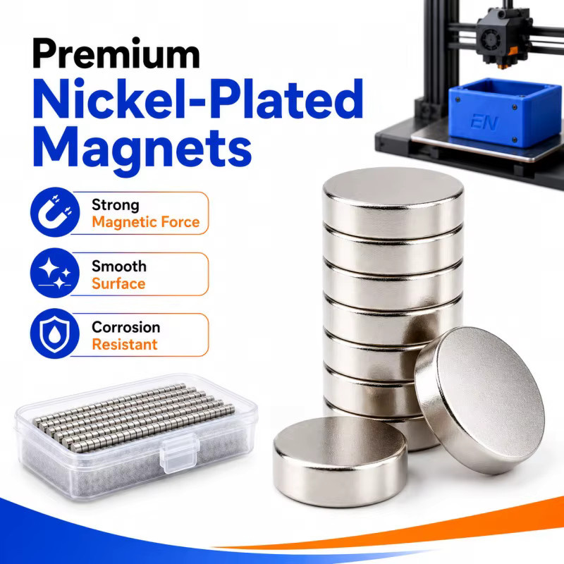 120-teiliges Neodym-Magneten-Set für Bambu Lab in Silber mit 4 verschiedenen Größen für 3D-Druck-Werkzeuge und DIY-Projekte - Bild 2