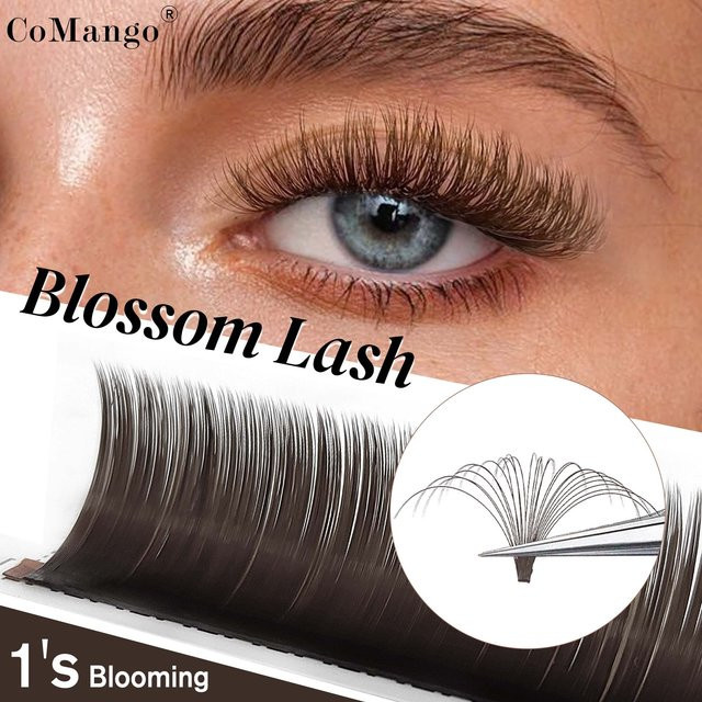 CoMango Easy Fan Rapid Blooming Fanning Lashes, Dunkelbraun, 0,07 mm - Bild 1
