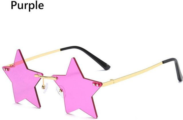 Yiran glasses Sonnenbrille Sternform, randlos, hexagonal, pink, Unisex - Bild 1
