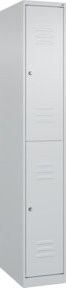 C+P Doppelstock-Spind Classic PLUS mit 1 Abteil, grau, Stahl, H x B x T: 185 x 30 x 50 cm, mit Zylinderschloss und Kleiderstange - Bild 1