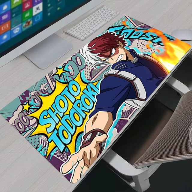 Bandai Mauspad My Hero Academia Todoroki Shoto Große rutschfeste Gamer Tastaturmatte Multicolor - Bild 1