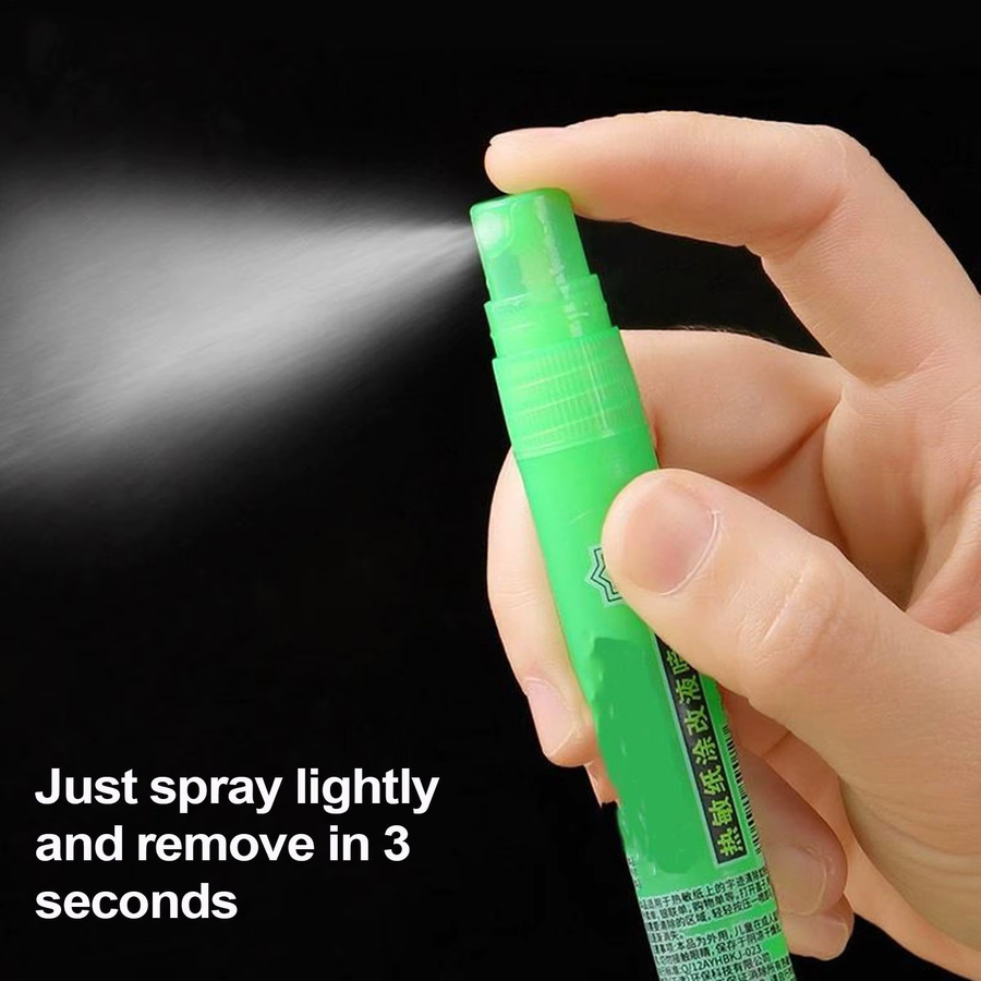 Schnell trocknendes Stempelspray zur Korrektur von Thermopapier für mehr Vertraulichkeit in Grün - Bild 3