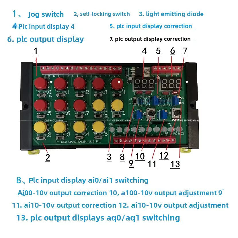 Debugging-Simulationsboard für Siemens S7-1200 PLC/CPU 1211C 1212C 1214C 1215C in Multicolour - Bild 2