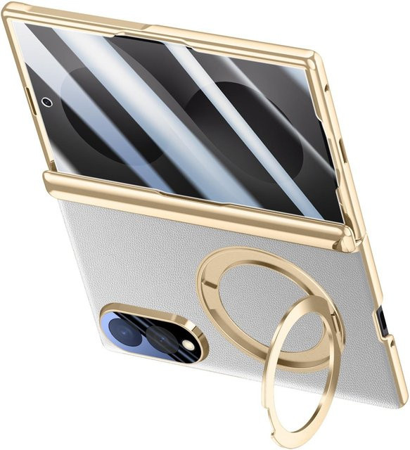 Samsung Galaxy Z Fold 8 Hülle mit magnetischem Drehständer und Glasfolienhülle in Ultra Grau - Bild 1