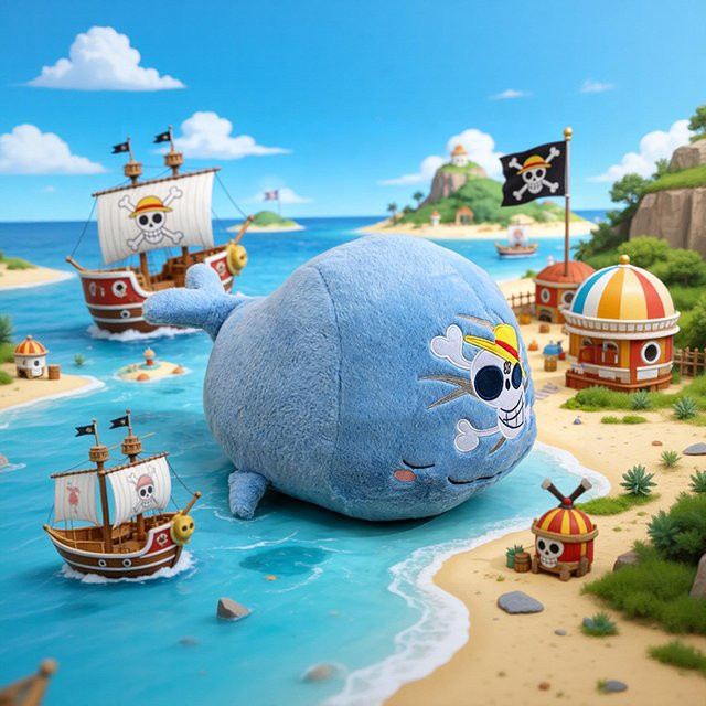 ONE PIECE Laboon Blauwal, Plüschtier, Blau - Bild 1