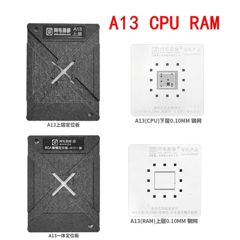 Amaoe magnetisches Reballing Kit mit BGA-Schablone für iPhone 6-14 Serie CPU RAM A16 A15 A14 A13 A12 A8 A9 A10 A11 - Bild 2