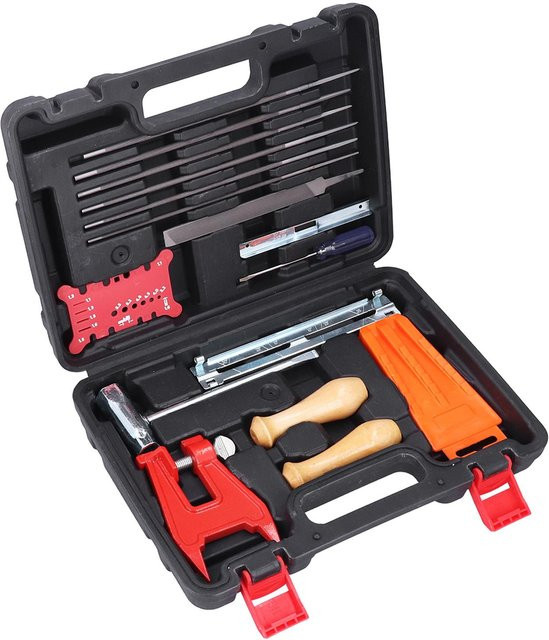 Nensit 16-teiliges Kettensäge Kette Schärfen Kit mit flachen und runden Feilen, Griffen, Fällen und Keil Set in Mehrfarbig - Bild 1