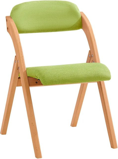 SoBuy Klappstuhl Küchenstuhl mit gepolsterter Sitzfläche und Lehne in Grün aus Buche und Stoff FST92-GR - Bild 1