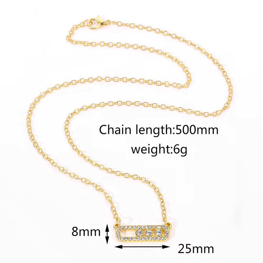 TAKARA TOMY Halskette, Geometrie-Strass-Anhänger, Kristall, Gold, Damen - Bild 2