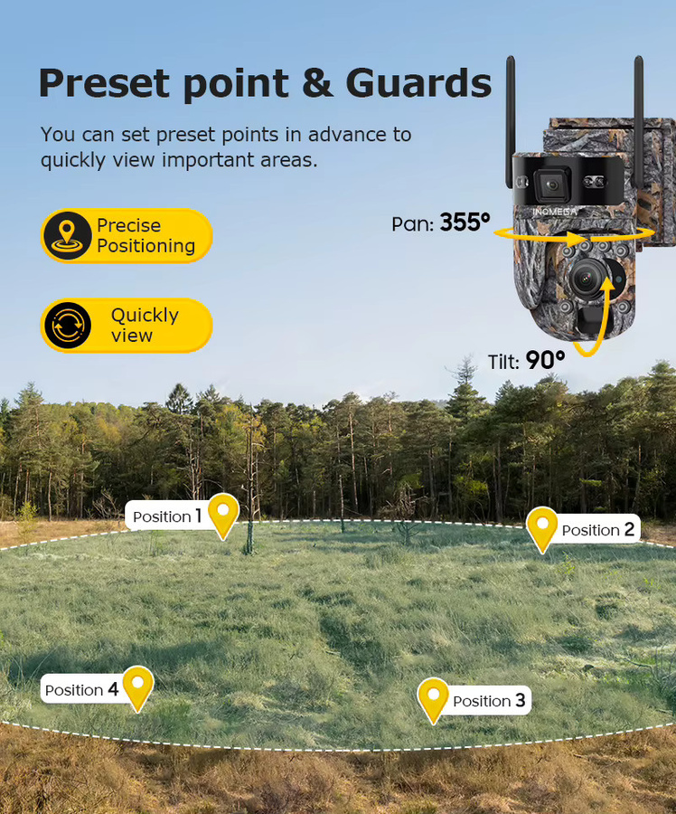 INQMEGA 6K 12MP 4G Solar Jagd Trail Kamera mit 60X Zoom und PIR Menschenerkennung für Outdoor Wildlife Tracking via UBOX App - Bild 6