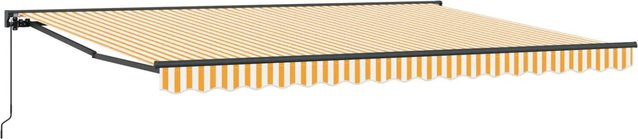vidaXL Manuell Einziehbare Markise mit Kurbel, Gelb und Weiß, B: 400 cm, T: 350 cm - Bild 1