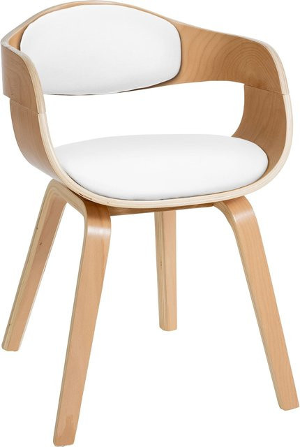 CLP Esszimmerstuhl Kingston mit ergonomischer, gepolsterter umlaufender Rückenlehne, Kunstlederbezug und Vollholzgestell, belastbar bis 150 kg - Bild 1
