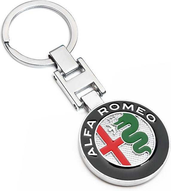 Alfa Romeo Schlüsselanhänger Metall, Unisex, weiß - Bild 1