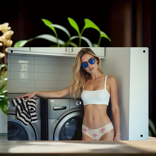CIFBUY Retro Pool-Party Metallschild in Multicolour, Wandkunst im Vintage-Stil für Sommer-Atmosphäre, Breite: 20,32 cm, Höhe: 30,48 cm - Bild 1